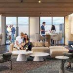 square one district condominiums lounge rendering